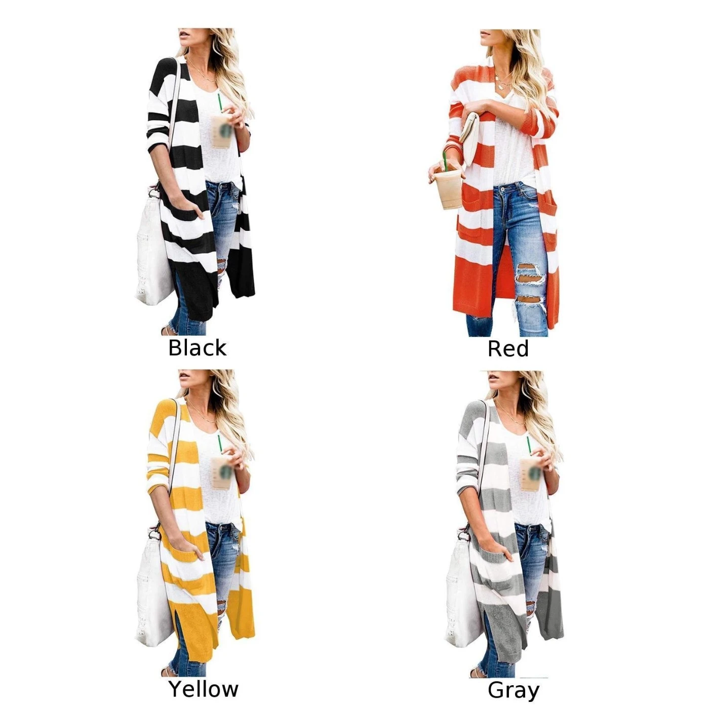Belle Poque 2019 Autumn Cardigan Women Striped Knitted V Neck Sweater Female Jumper Coat Plus Size Clothes Outwear |