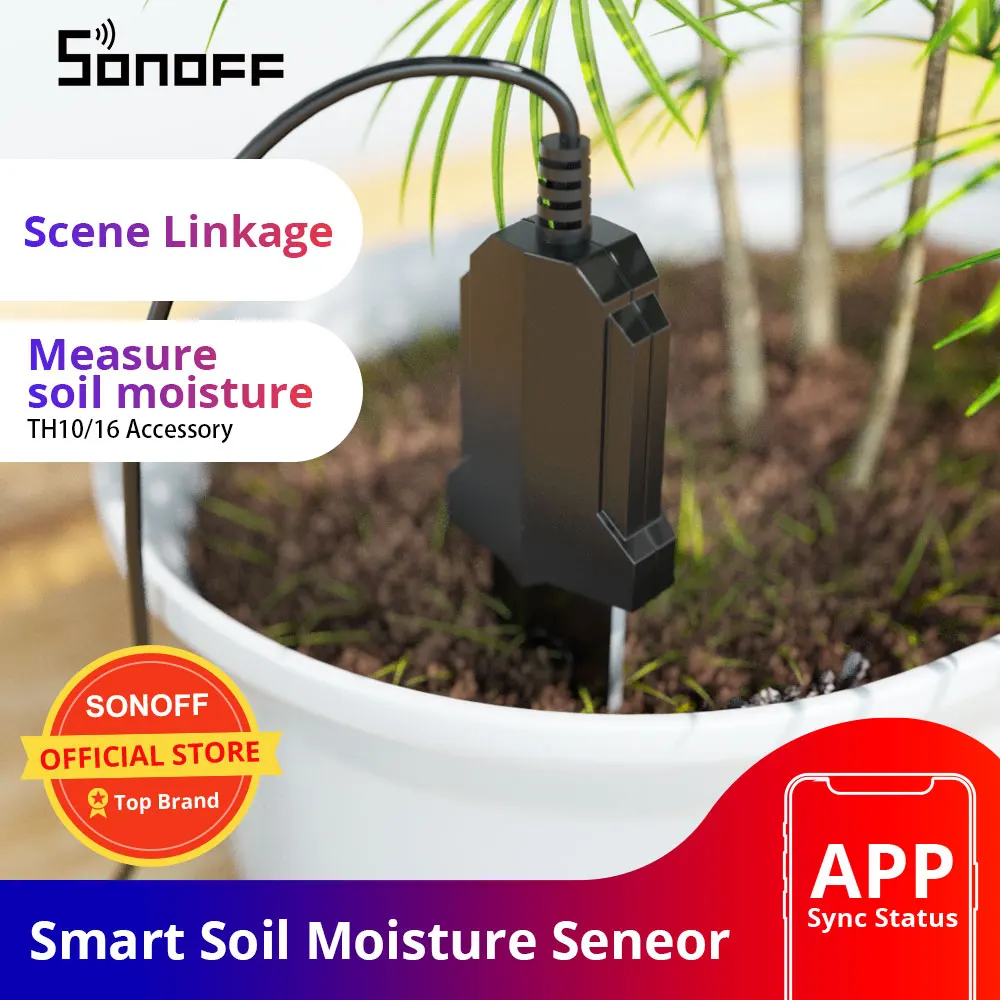 Умный датчик влажности почвы SONOFF MS01 водонепроницаемый IP55 работает с умным домом