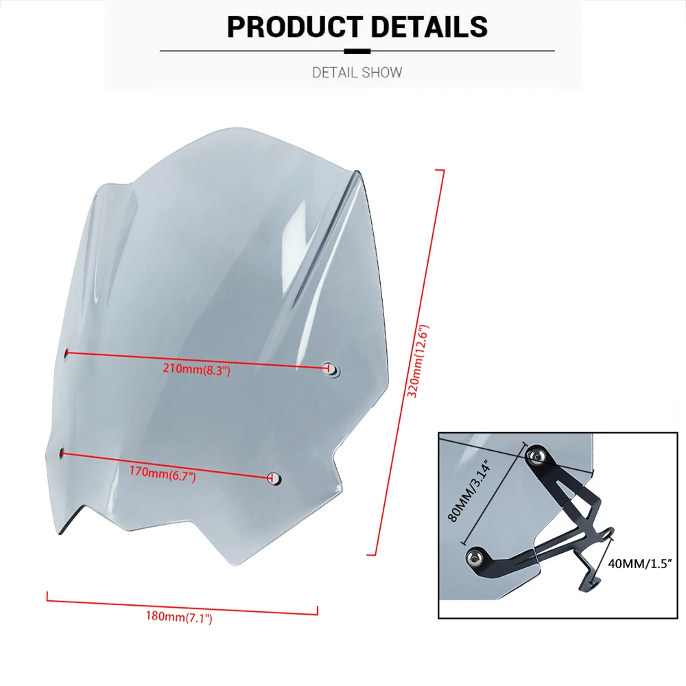

For BMW G310R Motorcycle Windscreen with Mounting bracket High Quality Windshield For BMW G310R G 310R 2017- 2019