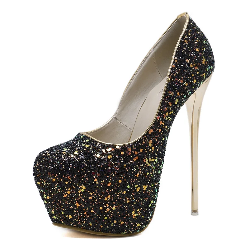 

2020 New 16cm Women's Shoes Super High Heel Fine Heel Fashion Sexy 34-45 Large Size Sandals