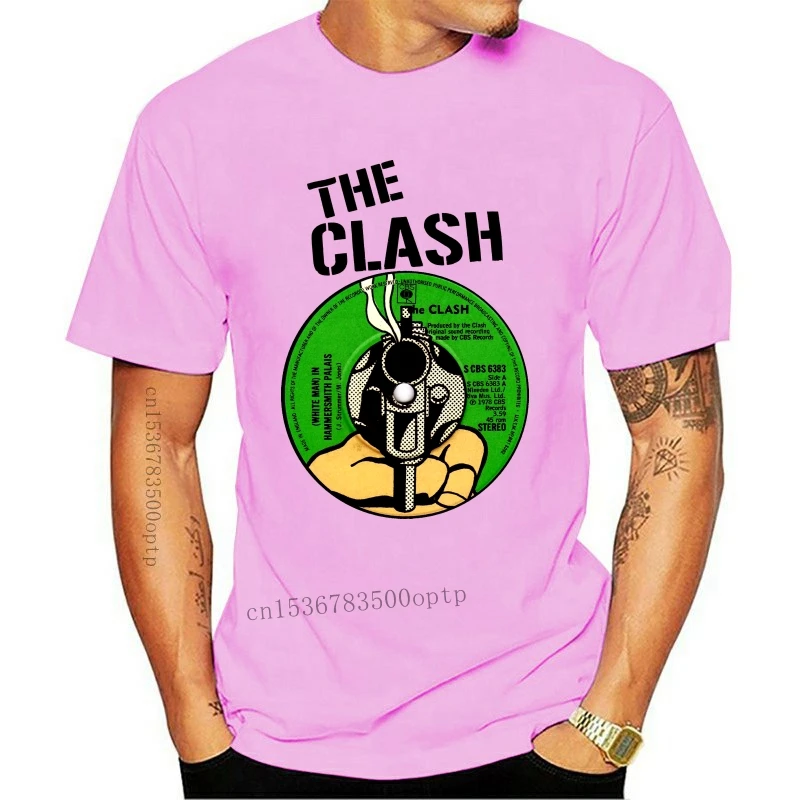 

THE CLASH MENS T-SHIRT WHITE MAN IN HAMMERSMITH PALAIS RECORD COVER PUNK S-5XL