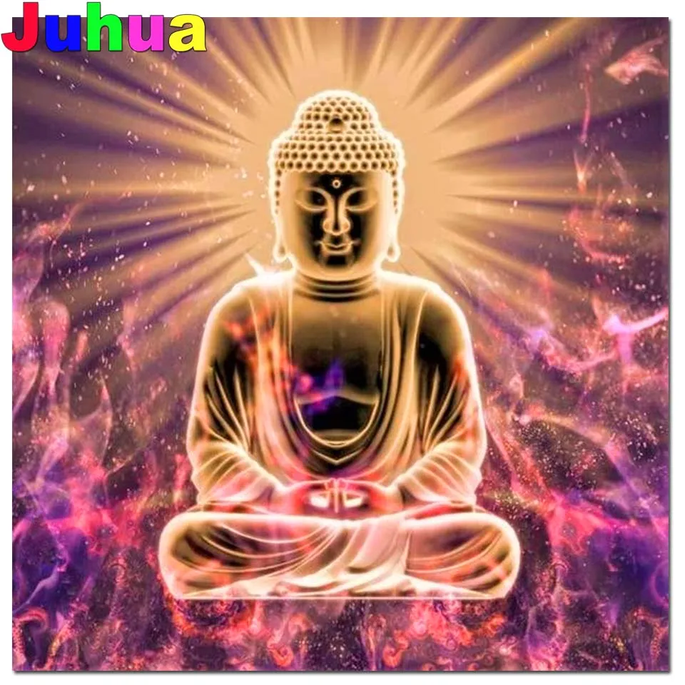 

Полностью квадратная/круглая Алмазная вышивка буддизма, алмазная живопись Leuchtender Buddha der 5d, вышивка крестиком своими руками, Алмазная мозаик...