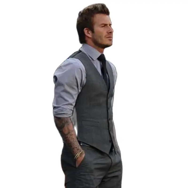 

Formal Mens Black Gray Businss Vest Plus New Fashion Wedding Men Slim Fit Suit Vest And Waistcoat