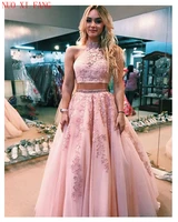 2022 pink quinceanera dresses lace 2 pieces appliques vestido para quinceaneras a line backless tulle vestidos de 15 a%c3%b1os