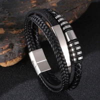 vintage mens bracelets multilayer leather braid bracelets bangles handmade rope wrap bracelets male gift jewlery bb1210
