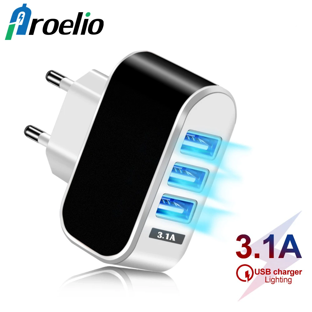 Preolio портативное зарядное устройство для телефона с несколькими usb-портами для iPhone 7, 8 Plus, X, XR, настенный адаптер, USB зарядное устройство для Xiaomi, для samsung S9, S10 Plus