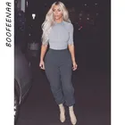 BOOFEENAA плотные флисовые тренировочные штаны с эластичной резинкой на талии осенне-зимние мешковатые спортивные штаны для бега Mujer в стиле хип-хоп женская уличная C67-AH52
