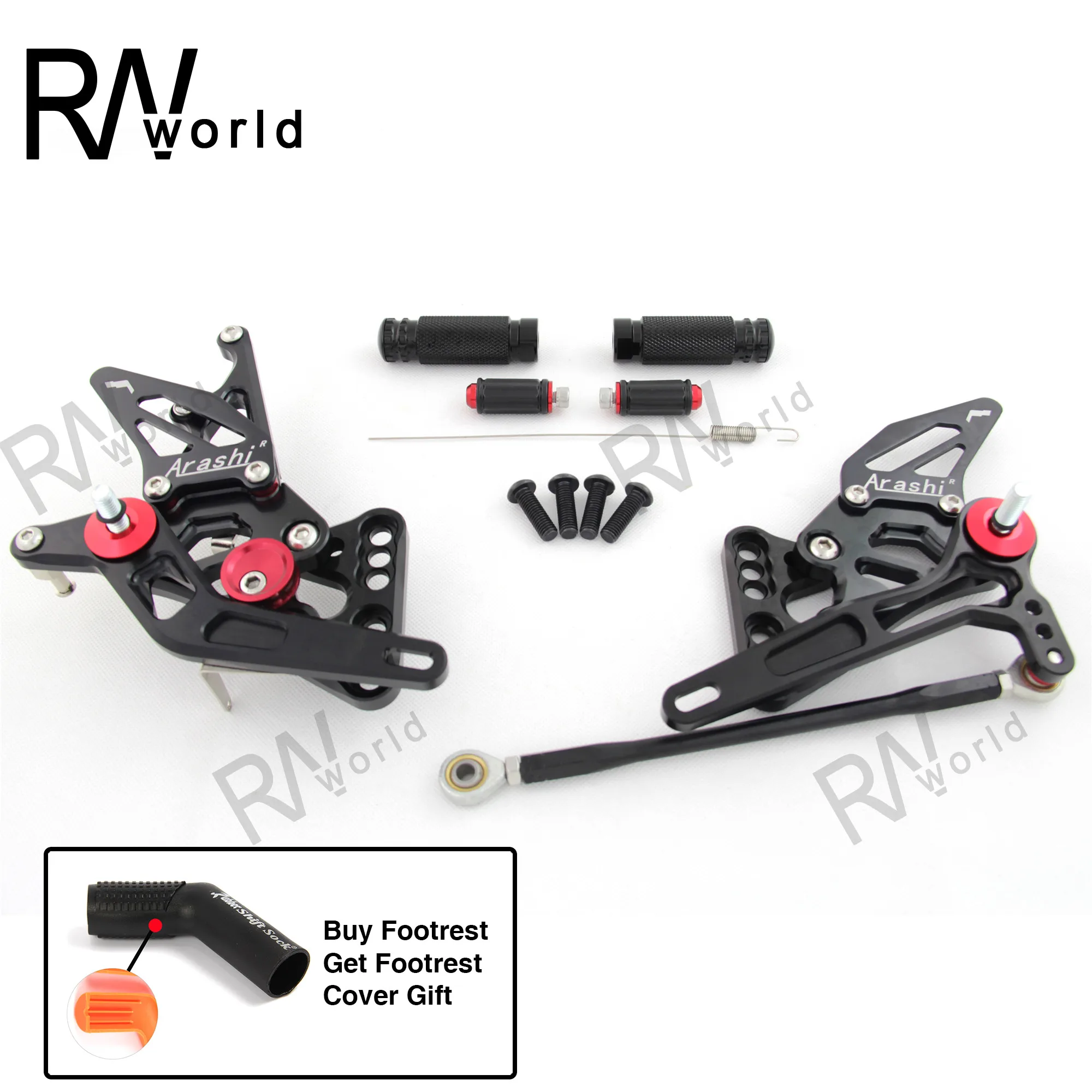 Мотоциклетные CNC Регулируемые задние комплекты подставки для ног подставка