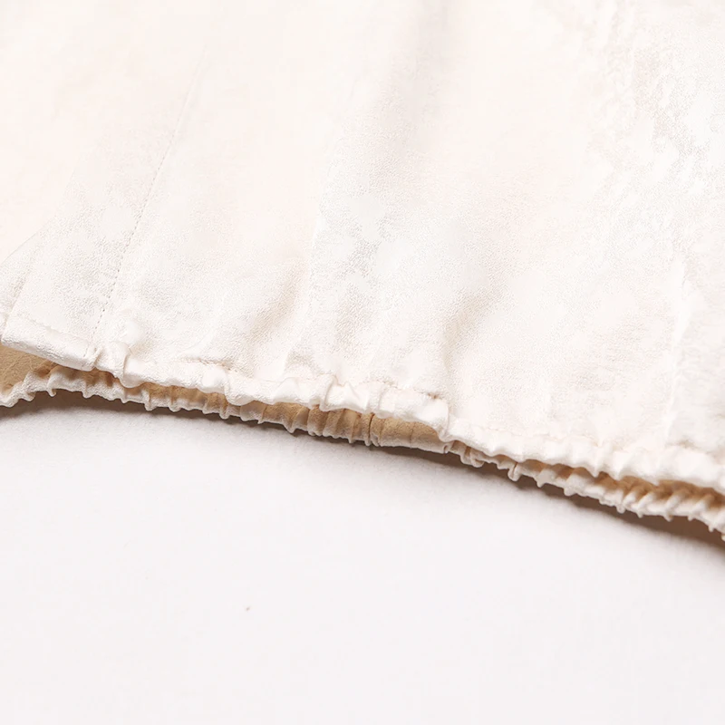 Voa шелковая жаккардовая футболка свободные женские топы большой размер бежевый