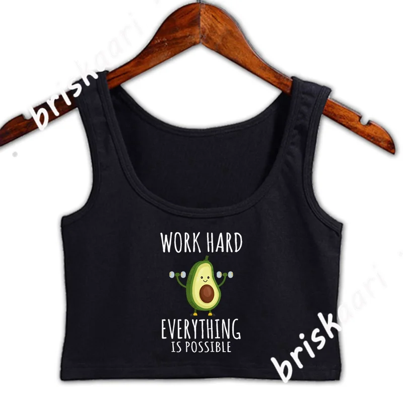 

Work Hard Anything Is Possible Crop Top Women Fitness Tank Top Designing Standard Standard Spring Autumn Funny Casual S-3xl Vest
