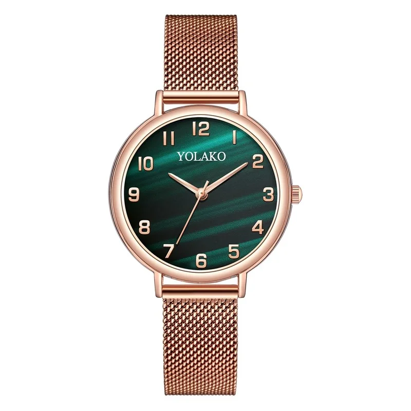 

wind fashion watches female big digital surface steel mesh belt wechat business new hot style a ms undertakes to table