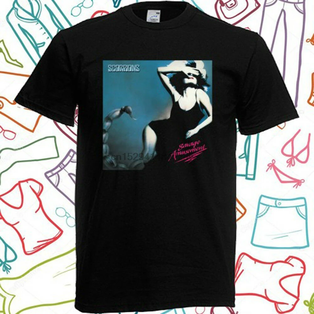 Скорпионы Savage развлечения рок группа Легенда Мужская черная футболка размер от S