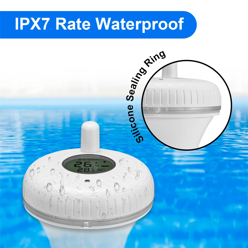 Inkbird IBS-P02B Wireless Indoor &amp Outdoor Floating Pool Thermometer for Swimming Bath Water Spas Aquariums Fish Ponds | Инструменты