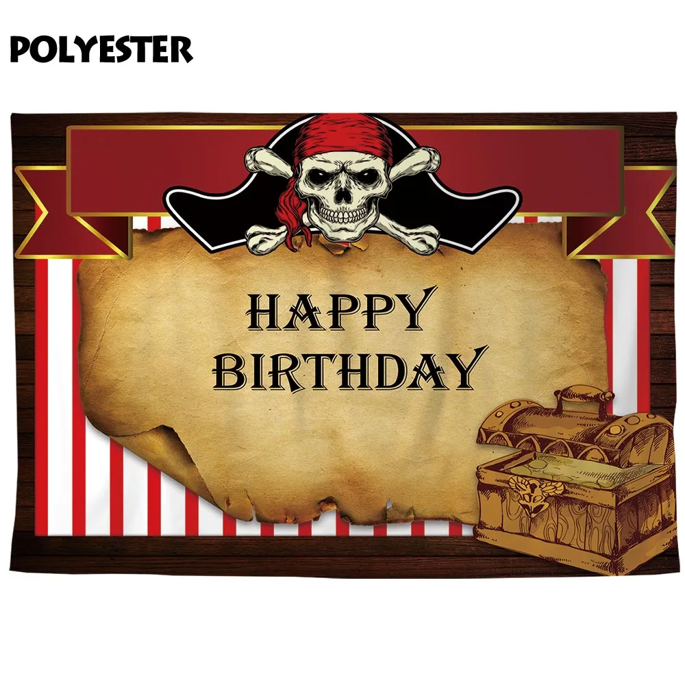Allenjoy пиратский фон с коробкой сокровищами на день Рождения Пользовательское имя