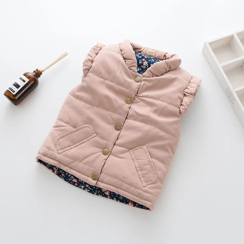 

Foreign Trade Children's Clothing Girls Thicken Sweet Waistcoat with Cotton Flower Lace Vest Casual Broadcloth Sanicebeen Solid