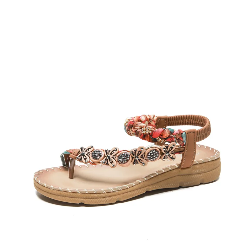 

PROWOW 2021 spring bohemian fashion sandals women open toe sandals flat heel women shoes ladies shoes