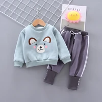 ienens kids parkas clothes set 2019 winter warm boys clothing suit baby girl cartoon bear sweatshirt pants outfits 1 4 years