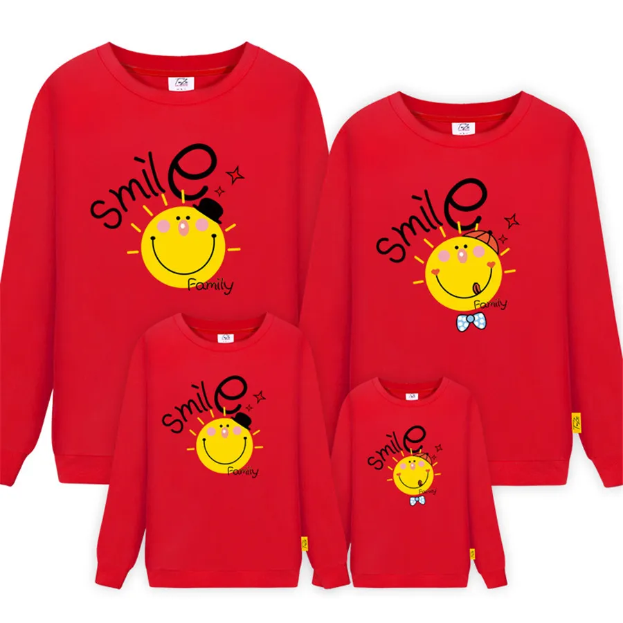 Одинаковые комплекты для всей семьи длинные свитшоты Осенний хлопковый свитшот