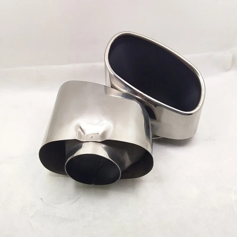 Пара хромированных наконечников глушителя двойная задняя труба наконечник из