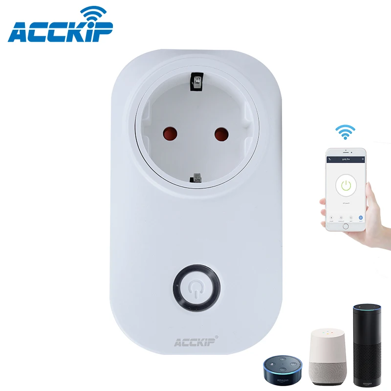 ACCKIP Европейская розетка WiFi умная розетка Голосовое управление настройка времени enchufe inteligente передник для розетки prise cpl wifi Европа