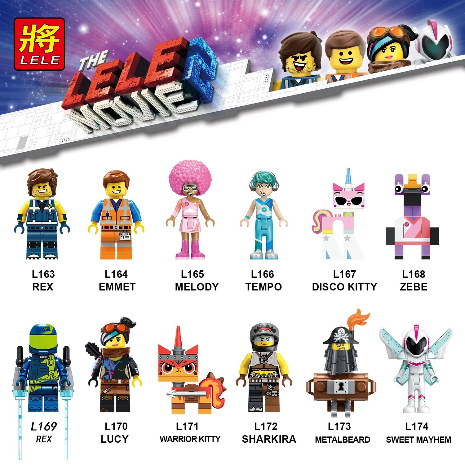 Legoed Rex Melody Дискотека Китти сладкий хаос строительные блоки Playmobil минифигурные