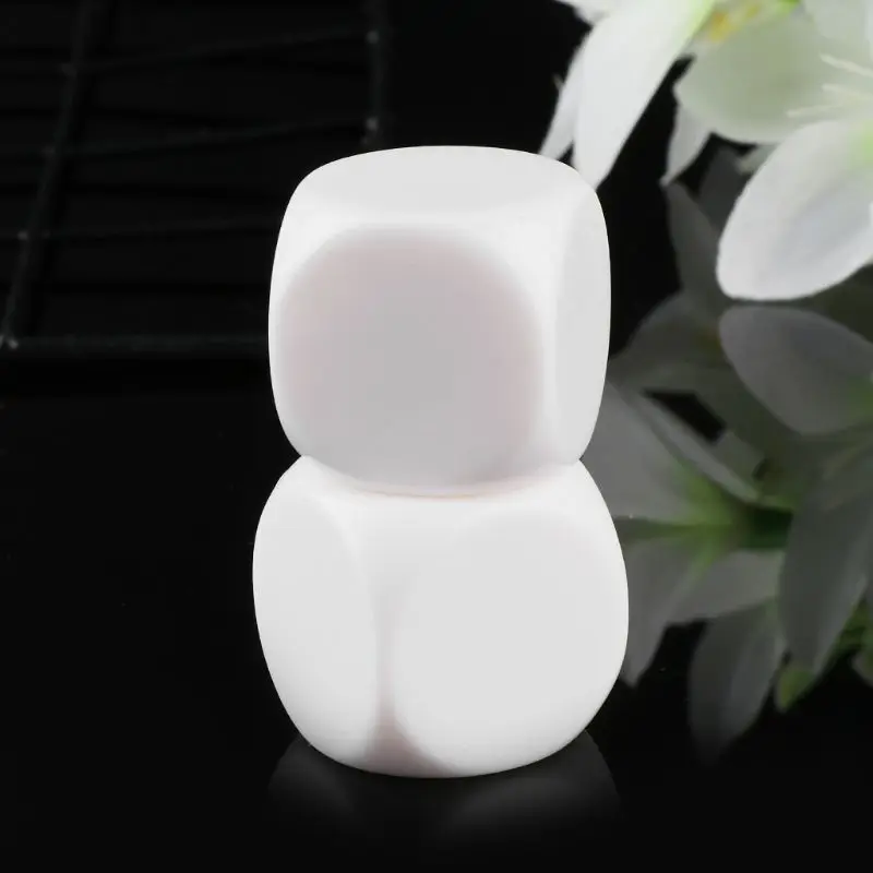 

2 шт. 30 мм акриловые кости белые детские игрушки записи, рисующего граффити Семейные настольные игры