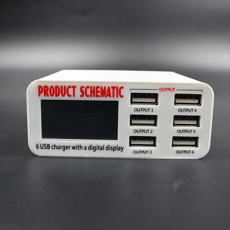 Адаптер для смарт станции быстрой установки 6 портового usb зажима с цифровым ЖК