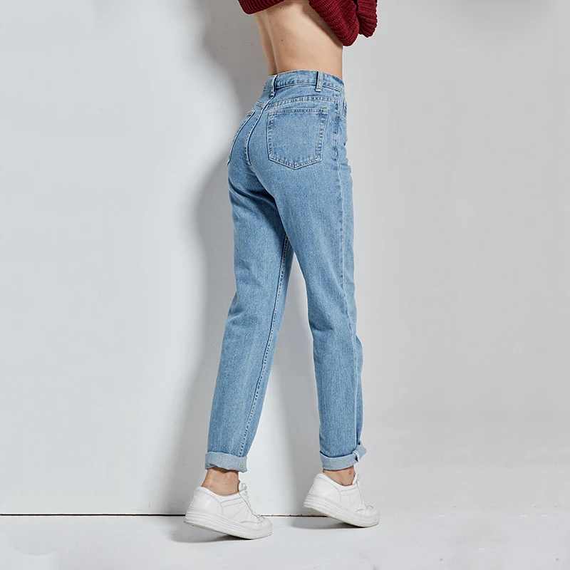 

Женские винтажные джинсы-шаровары, Джинсы бойфренда с высокой талией, Длинные ковбойские джинсы для мам, 2021