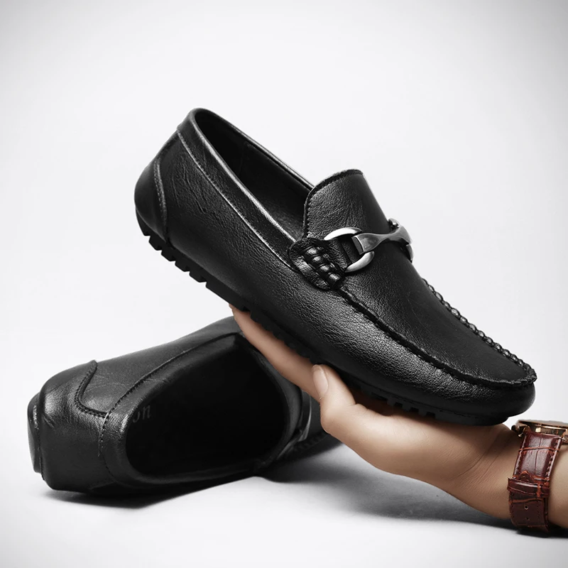 

Genuine Leather Men Casual Shoes Luxury Fashion 2022 New Mens Loafers Moccasins Breathable Slip on Summer Driving Shoes Man