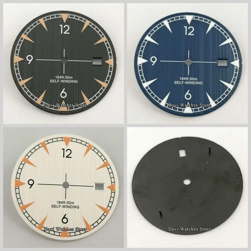 

1PCS 33.5mm Sterile Watch Dial Blue/Silver/Black Dial Luminous Fit NH35/NH35A Movement Watch Spare Parts