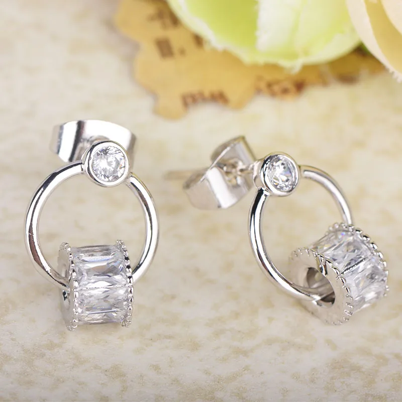 MECHOSEN изящные круглые маленькие Серебряная Сережка CZ Циркон простые Висячие