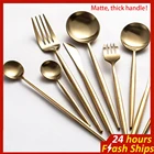 Набор столовых приборов из нержавеющей стали горячая Распродажа, 4 шт.компл., из чистого золота европейские столовые приборы пробы