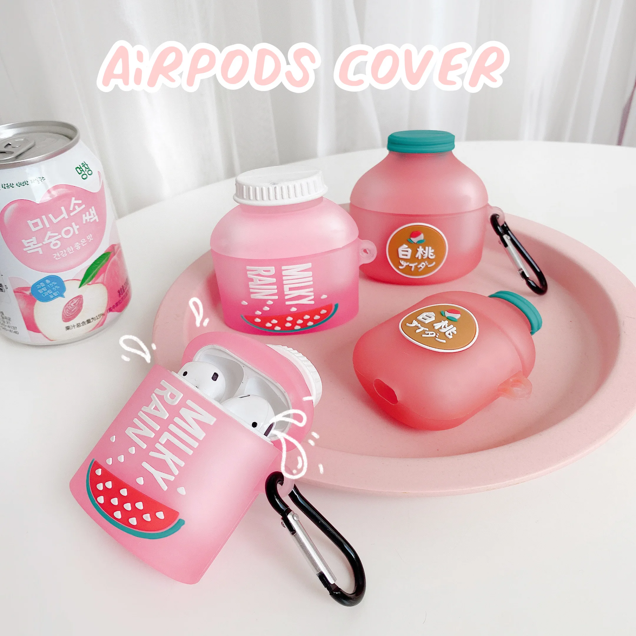 

3D Cute soda water For Apple AirPods 1 2 Pro Charging Soft silicon Cover Wireless Bluetooth Earphone Case