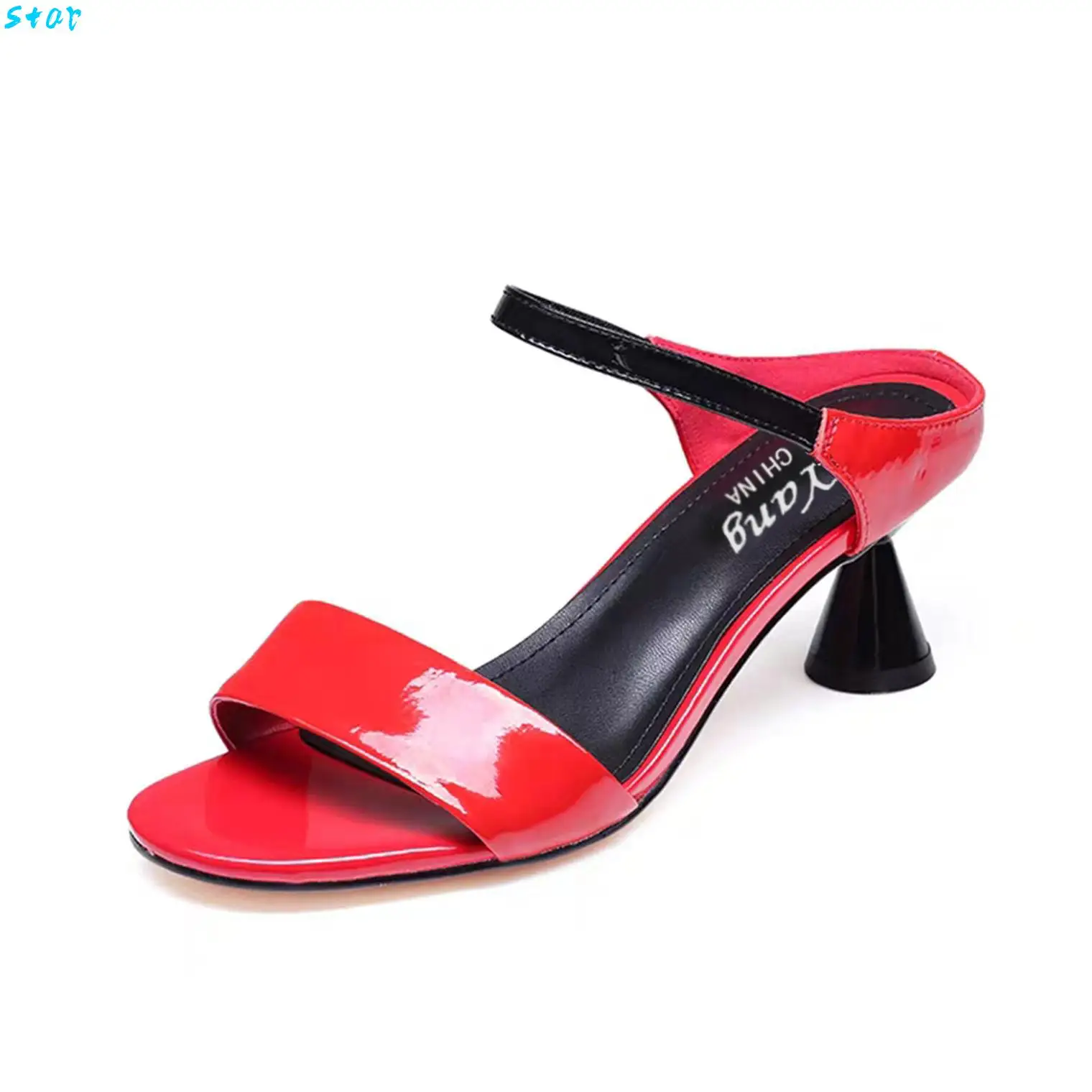 Summer Slippers Red Ladies High Heels Sexy Women's Sandals And Slippers Rome Stiletto Women's Shoes Wedding Party Shoes Black