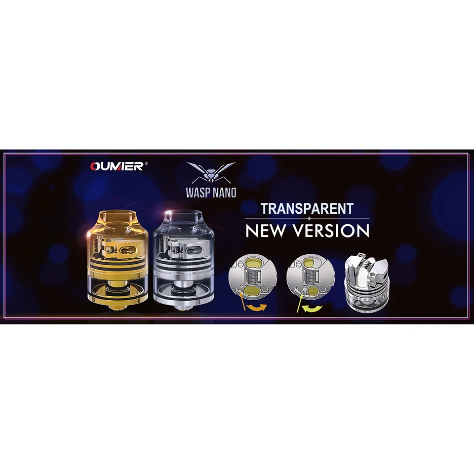 Оригинальный бак OUMIER WASP NANO RDTA 2 мл распылитель для электронной сигареты резервуар легкой сборки боксмода vs
