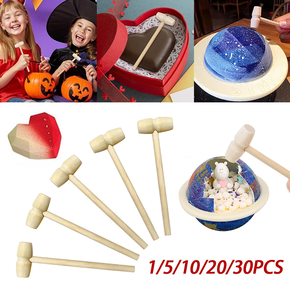 

1/5/10/20/30Pcs Mini Wooden Hammer Mallet Carving Tool Leather Craft Jewelry Making Hammer Tool Party Game Props