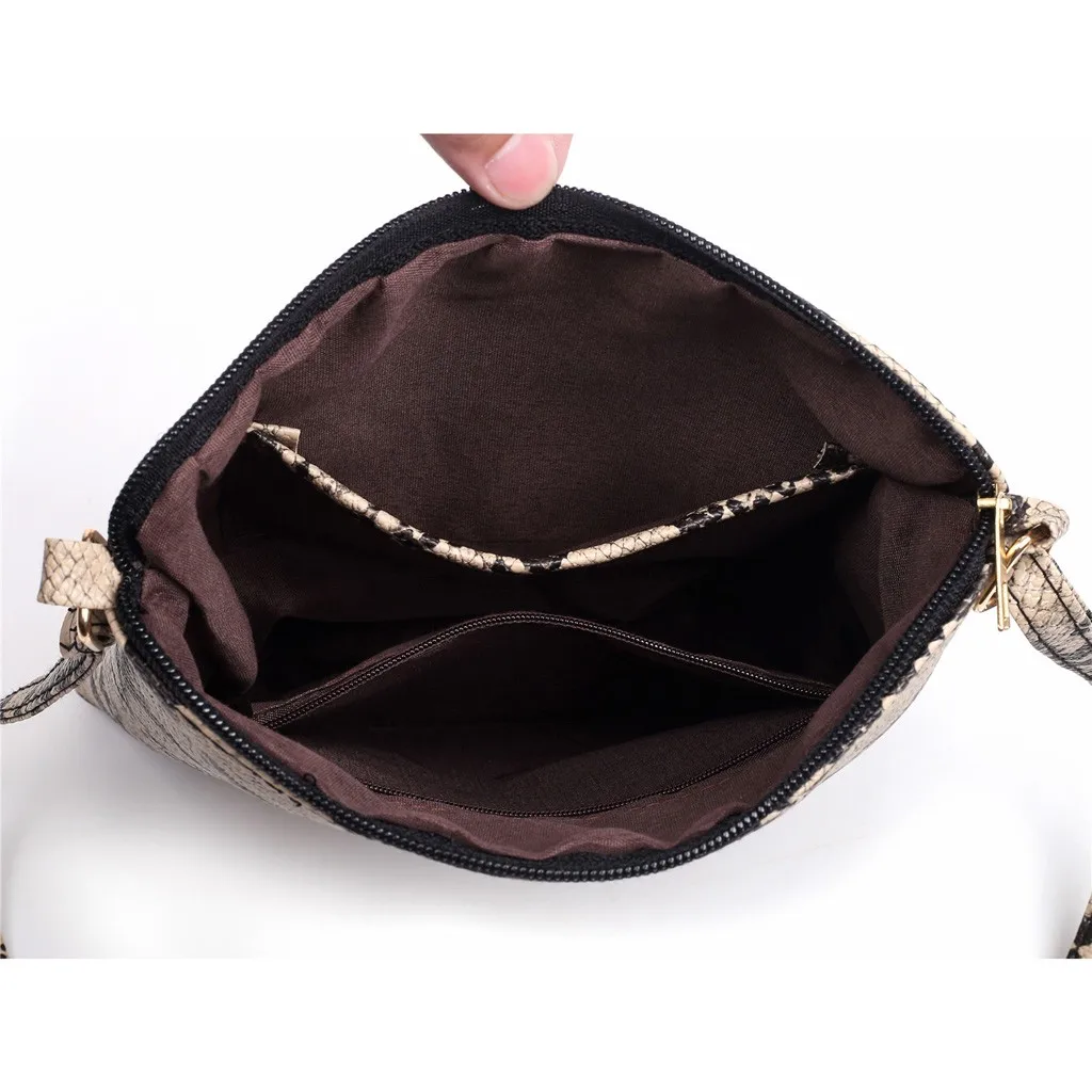 Fashion Women Tassel Snake Printing Zipper Messenger Bag Handbag Shoulder Bag Elegant Small Square Bags#YJ