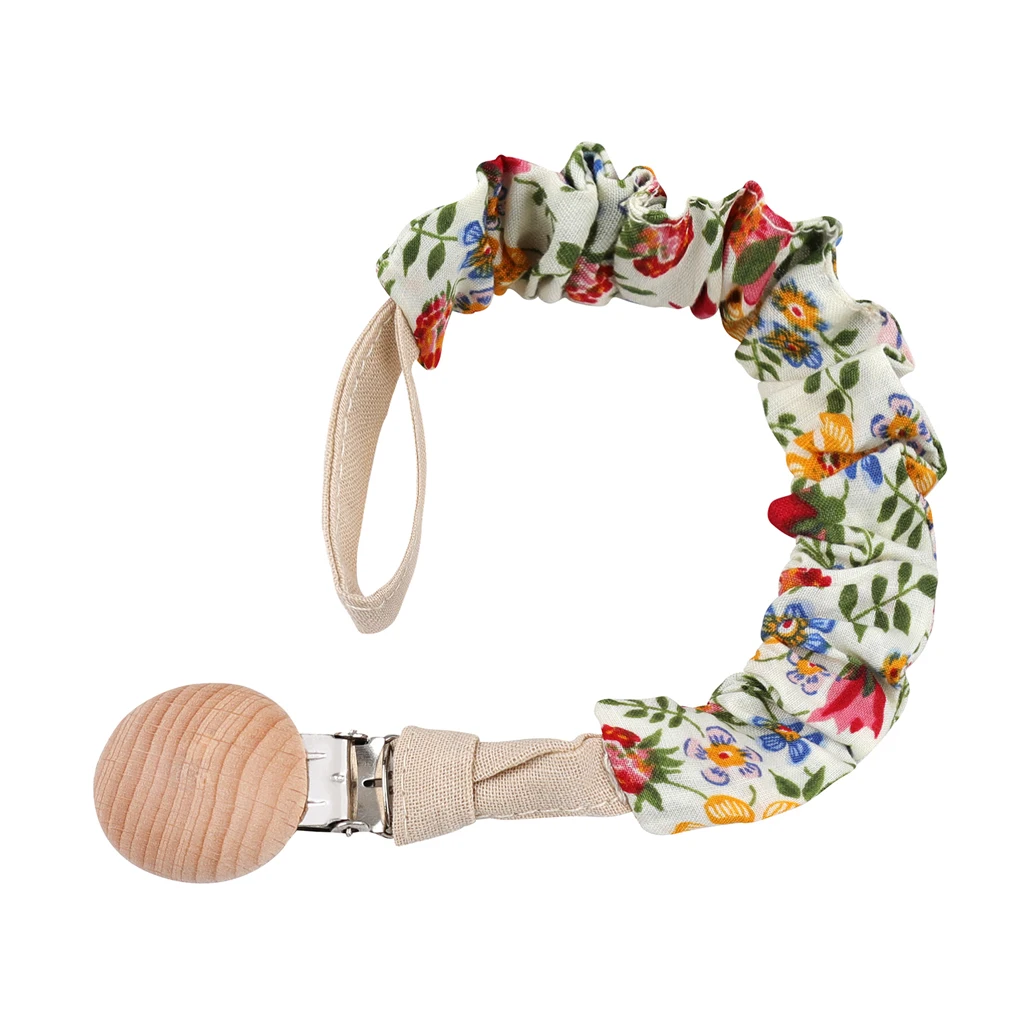 

Baby Cotton Pacifier Chain Beech Wood Pacifier Clip Infant Teething Toys Tiny Rod Holder For Nipples Baby Teether