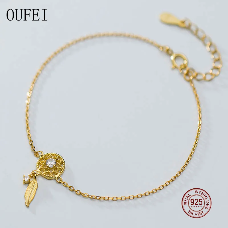 

Chain Bracelet For Women 925 Sterling Silver Bracelets Fashion Rose Gold Simple Dream Catcher Bracelet Fine Jewelry