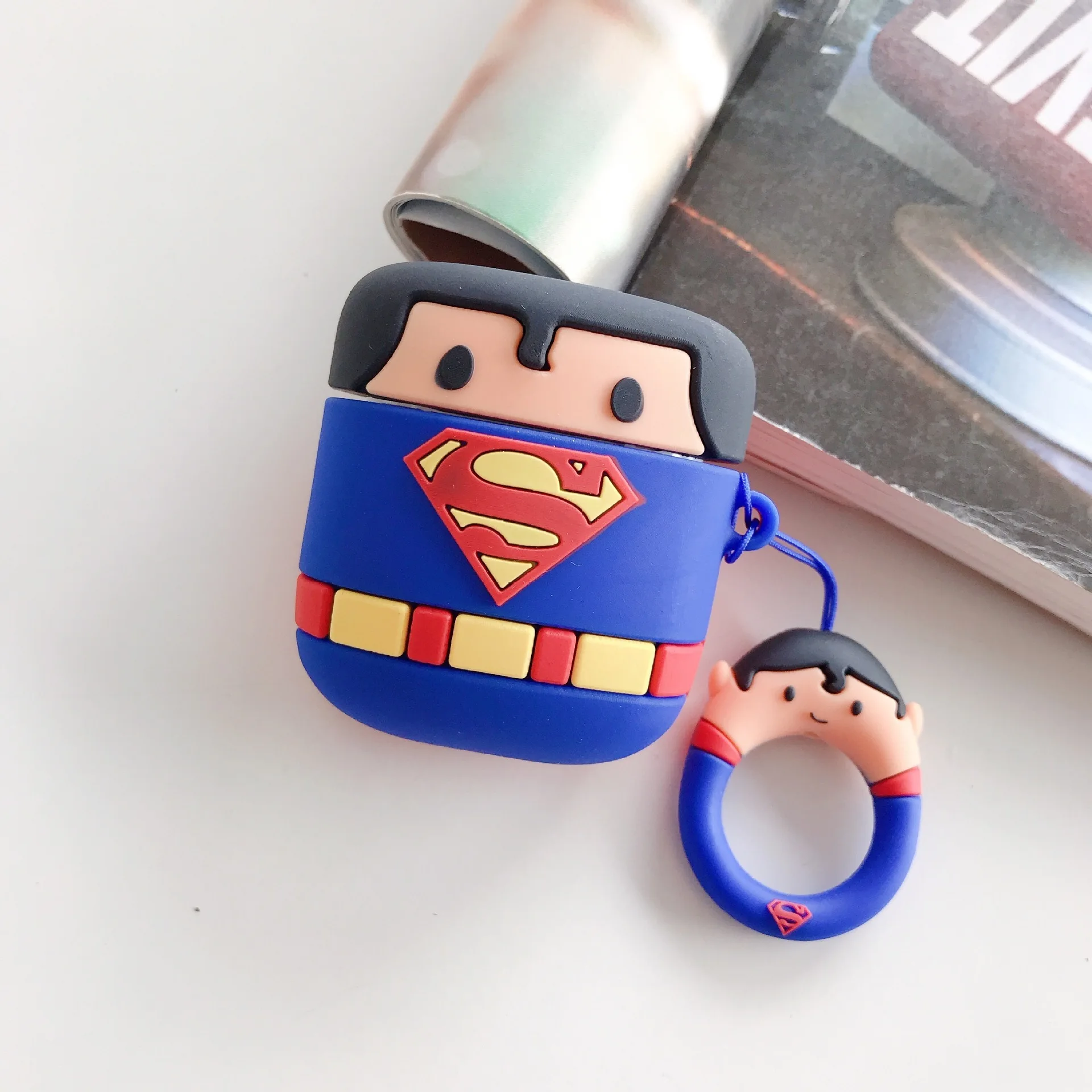 Силиконовый чехол для наушников s Apple защитный Airpods Super Hero мультяшный беспроводной
