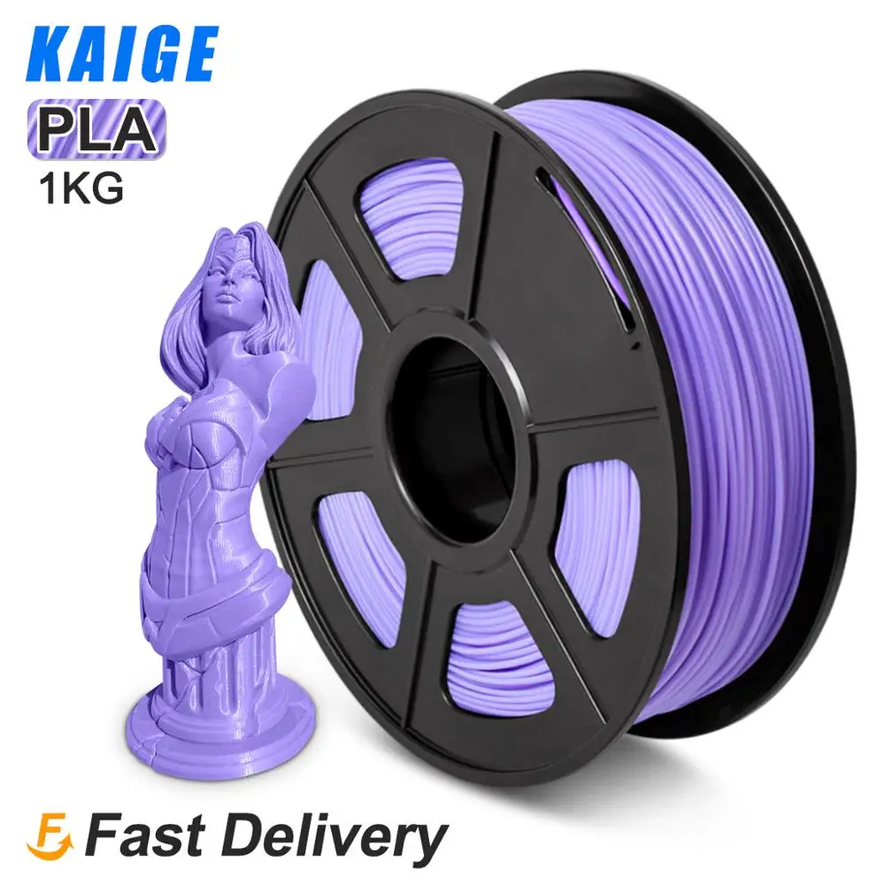 

KAIGE PLA ласик 1.75MM 1KG With Spool Plastic PLA Filament For 3D Printer Eco-friendly Printing Material Purple Color