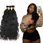 Натуральные волнистые 3 шт. человеческие волосы оптом без Уточки бразильские волосы для плетения естественного цвета 100 г