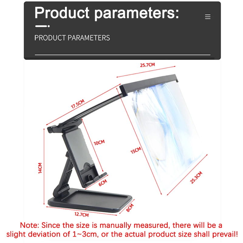12 inch 3d mobile phone screen magnifier hd video amplifier stand bracket with movie game magnifying folding phone desk holder free global shipping