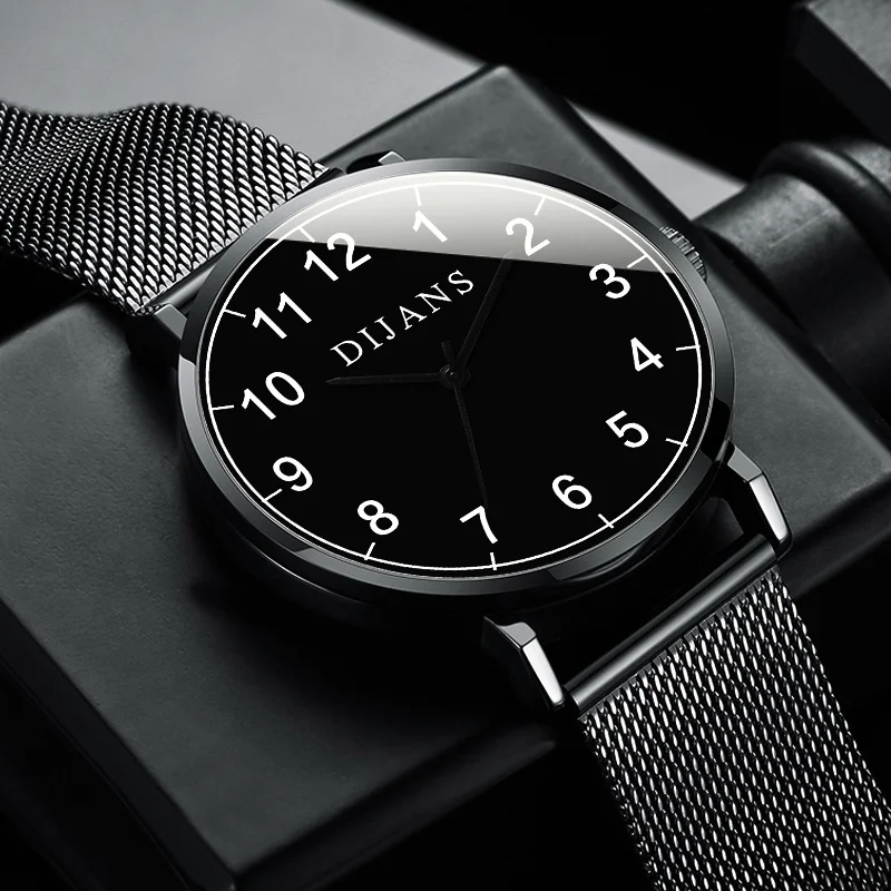 Minimalistische Mode Herren Uhren Ultra-dunne Edelstahl Mesh Band Quarzuhr Einfache Manner Business Casual Uhr Reloj Hombre