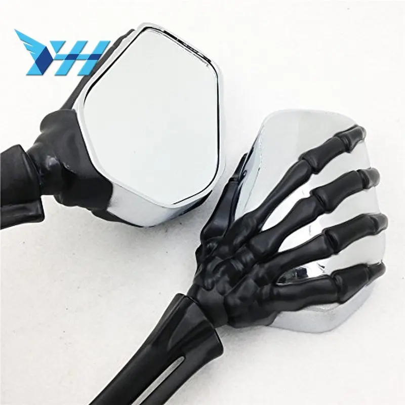 Универсальный Череп Скелет мотоцикла зеркала зеркало заднего вида для Sportster 883