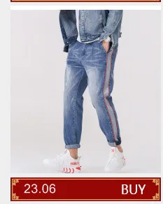 Black Blue Japanese Streetwear Ripped Jeans For Men Size 42 Loose Fashion Casual Joggers Jeans Man Letter Patchwork Autumn