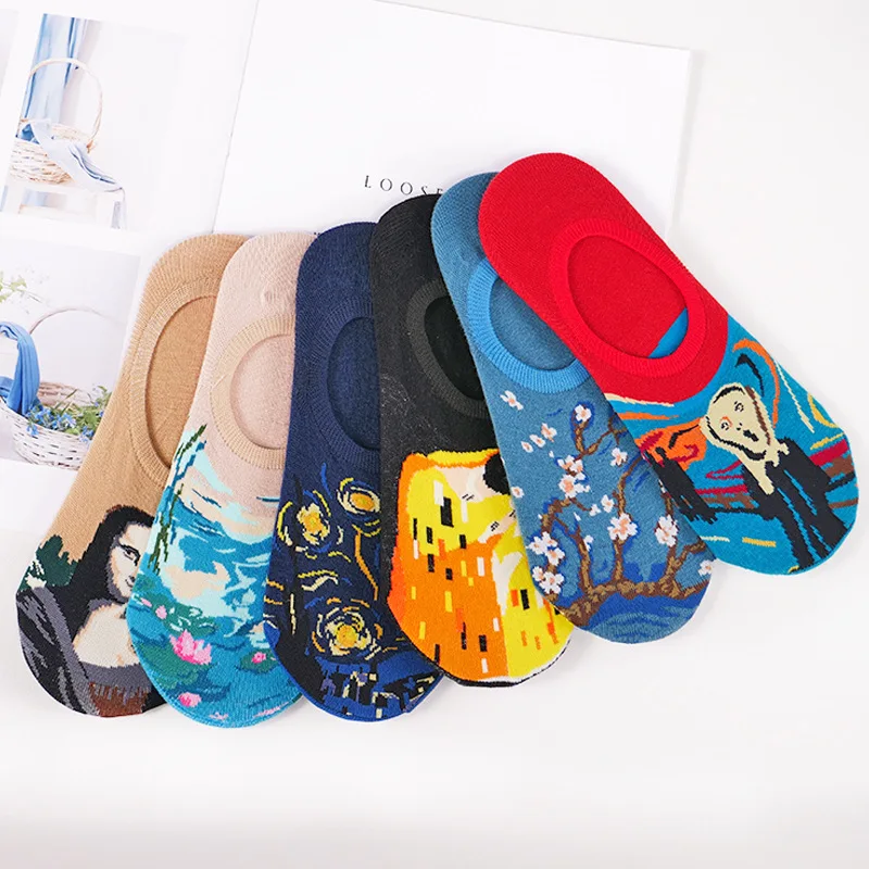 Литературные винтажные смешные носки со всемирно известным рисунком женские