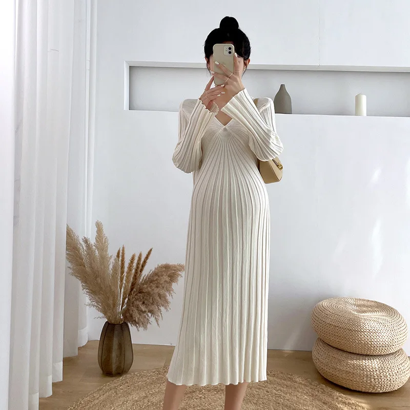 

2022 New Casual Long Sleeve Sweater Winter Dresses Are Fashion Long Sleeve Dress Ey001 Y400