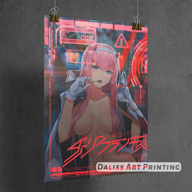 

Холст Аниме zero two, картины для украшения дома, плакат, HD печать, настенное искусство, модульная гостиная с рамкой