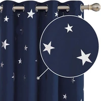xtmyi blackout curtains for living room star blue curtains for kids boy girl bedroom curtains children christmas finished drapes